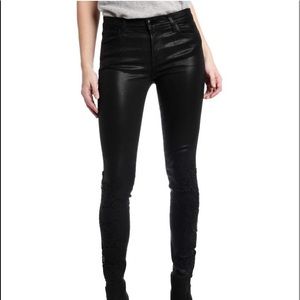J brand black coated super skinny jeans 811